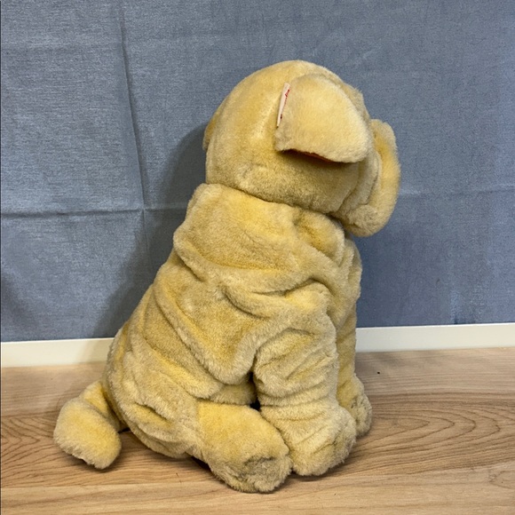 Realistic Shar Pei Wrinkly Dog Puppy Pup Soft Toy Brown - Picture 4 of 5